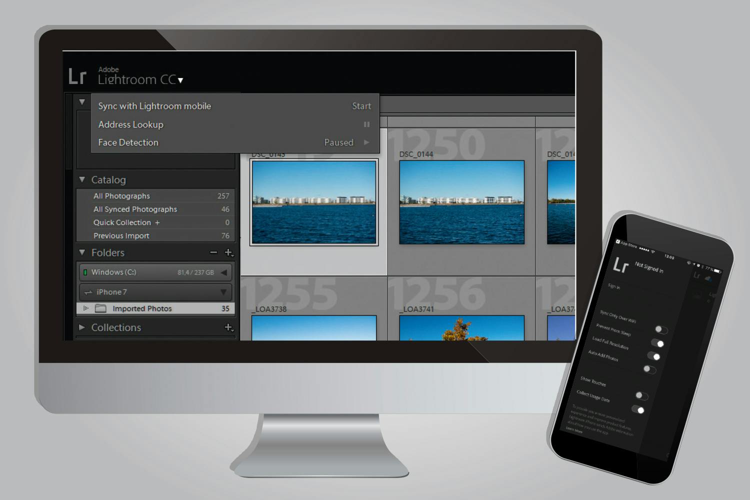 Sådan overfører du raw-filer fra Lightroom Mobile til Lightroom på computeren